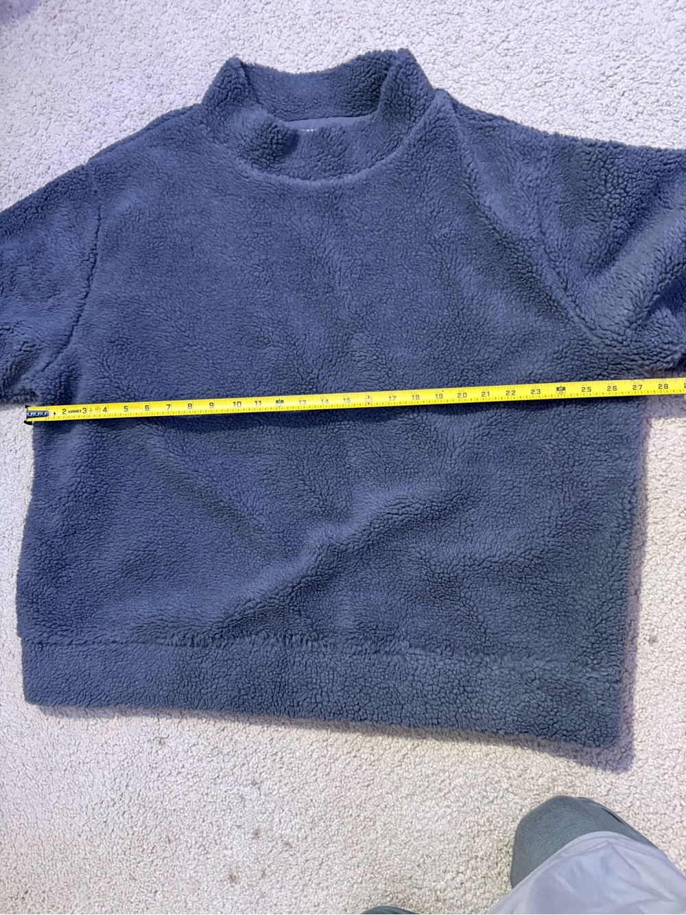 Parke Gray Sherpa Fleece Mock Neck Pullover Sweatshirt L/XL Oversized - Picture 5 of 7